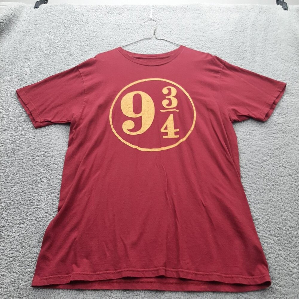 Harry Potter 9 3/4 Red Graphic Tee XL 100% Cotton Warner Bros Unisex